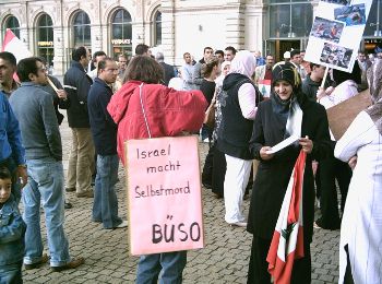Demonstration in Mainz für eine Friedenslösung im Libanon