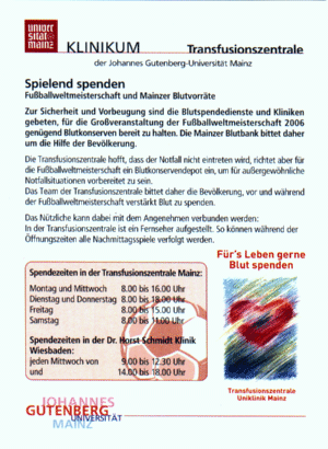 Infoblatt der Uniklinik