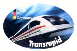 Aufkleber wirbt für Transrapid